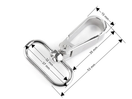 Kreativartikel.ch Karabiner mit 32mm Durchzug 215 2532 990 Masse
