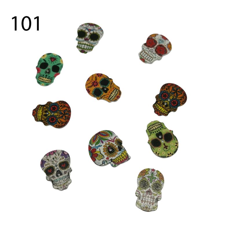 KreativartikelKreativartikel.ch 10er Pack Holzknöpfe Skull 244 1924 101