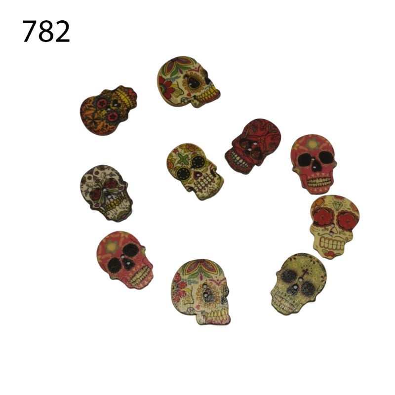 Kreativartikel.ch Kreativartikel.ch 10er Pack Holzknöpfe Skull 244 1924 782