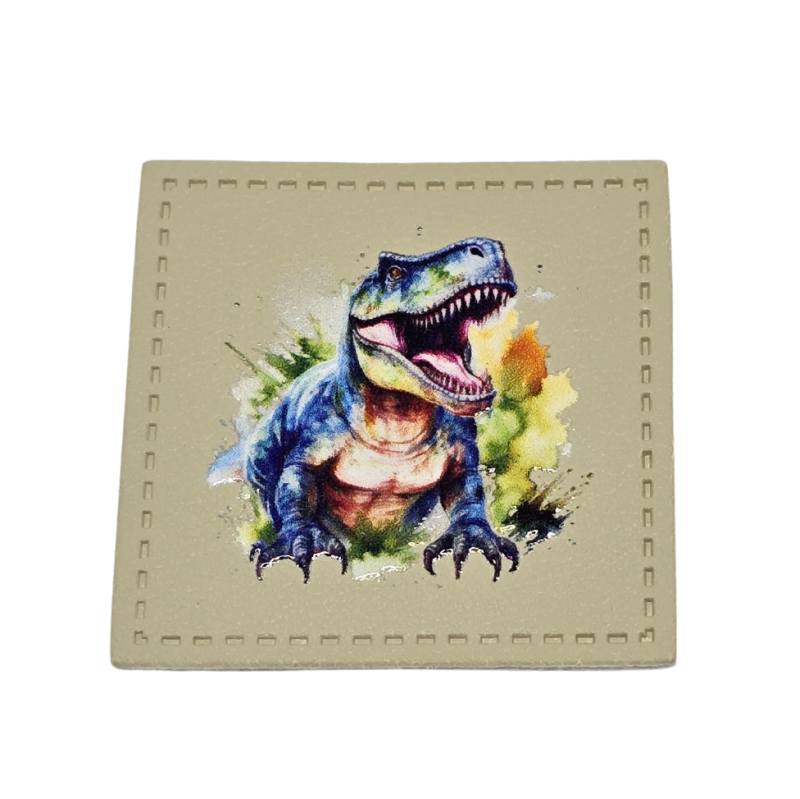Kreativartikel.ch Kunstleder Label 4 x 4 cm Dinosauerier 629 3425 000
