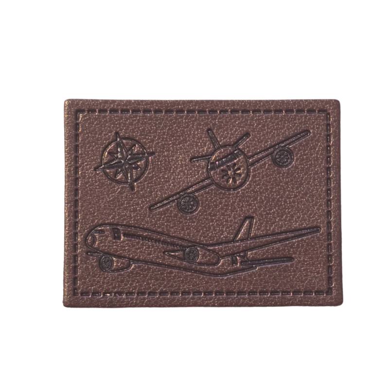 Kreativartikel.ch Kunstleder Label 4 x 3 cm Flugzeug 629 3444 000