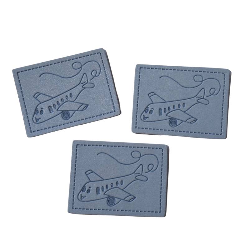 Kreativartikel.ch Kunstleder Label 4 x 3 cm Flugzeug 629 3445 000 mehrere