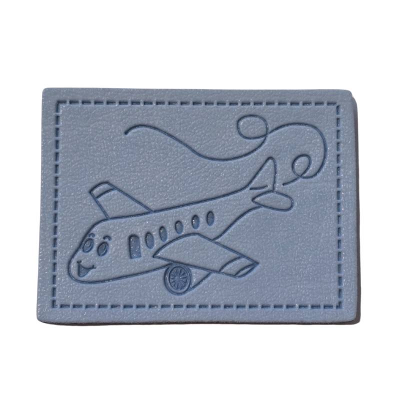 Kreativartikel.ch Kunstleder Label 4 x 3 cm Flugzeug 629 3445 000