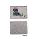 Kreativartikel.ch Kunstleder Label 4 x 3 cm Schildkröte mit Koffer 629 3455 000 Rückseite