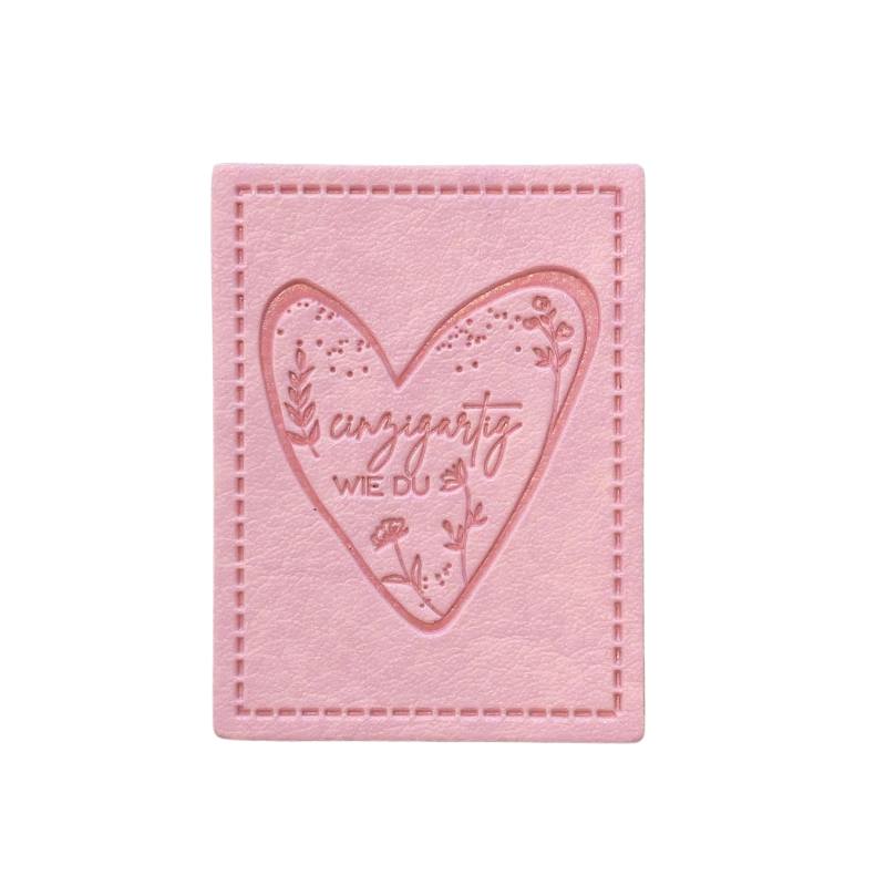 Kreativartikel.ch Kunstleder Label 3 x 4 cm Einzigartig wie du 629 3457 000