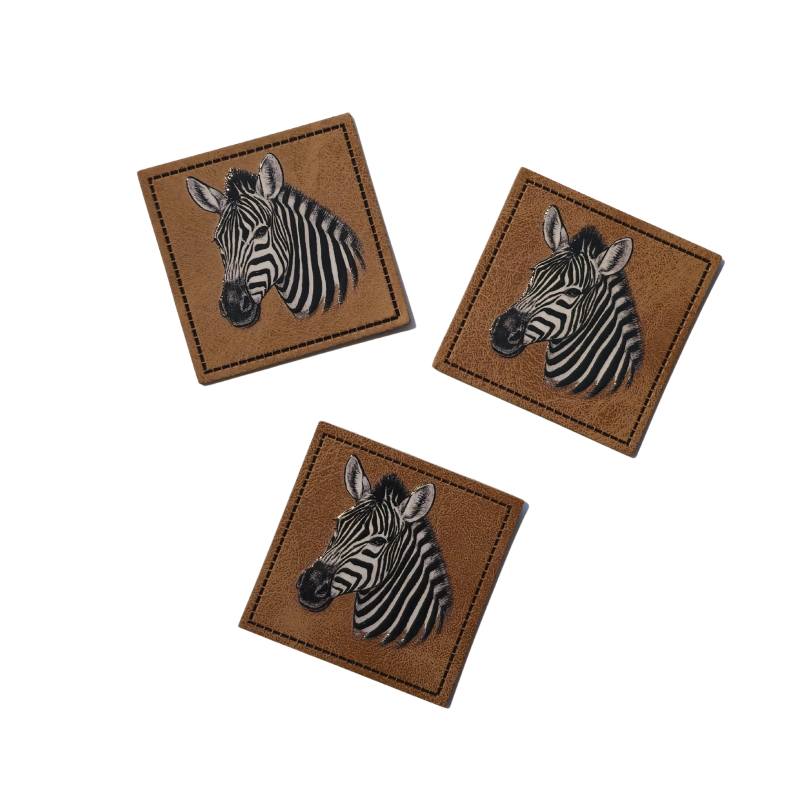 Kreativartikel.ch Kunsteleder Label 4x4 cm Zebra 629 3471 000 mehrere
