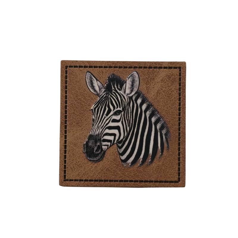 Kreativartikel.ch Kunsteleder Label 4x4 cm Zebra 629 3471 000