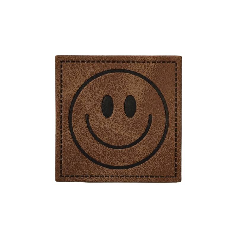 Kreativartikel.ch Kunstleder Label 4 x 4 cm Smiley 629 3460 000