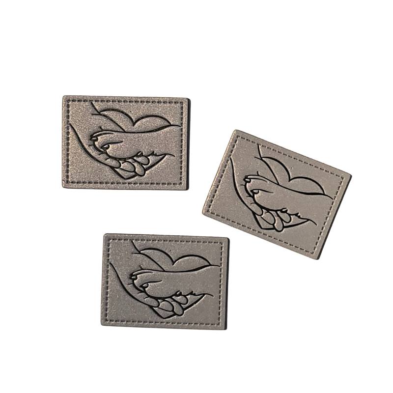 Kreativartikel.ch Kunsteleder Label 4.5 x 3.5 cm Hundeliebe 629 3463 000 mehrere
