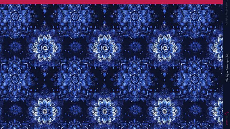 Kreativartikel.ch 402 9017 000 Blue Mandala Dream French Terry 155 x 85