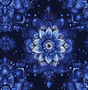 Kreativartikel.ch 402 9017 000 Blue Mandala Dream French Terry 155 x 85