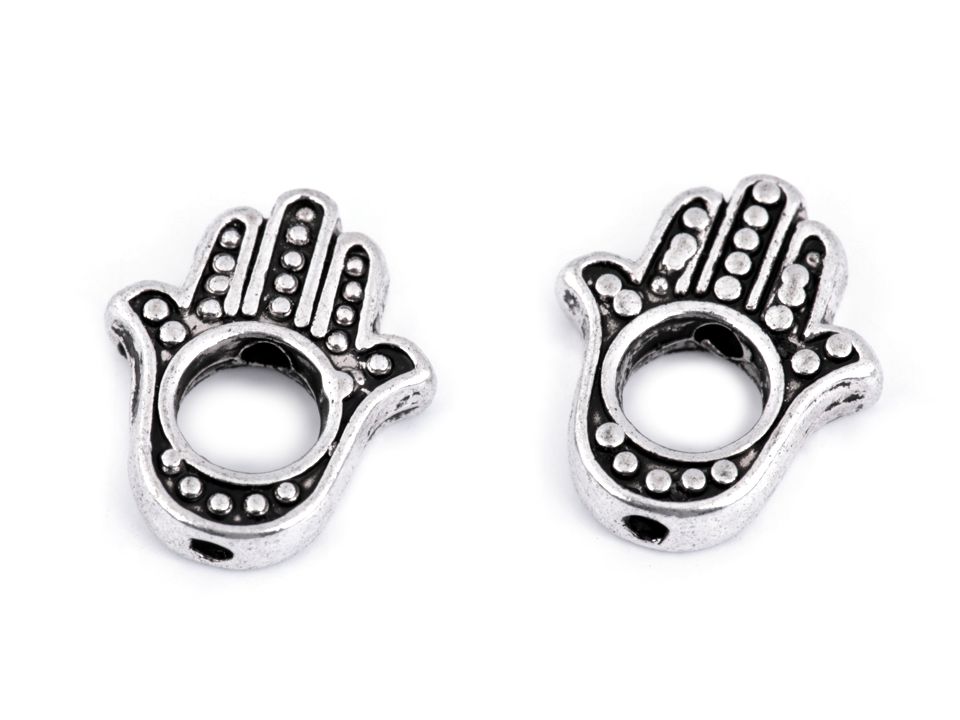 [860 1013 990] Metallperle Hand 13 x 15 mm