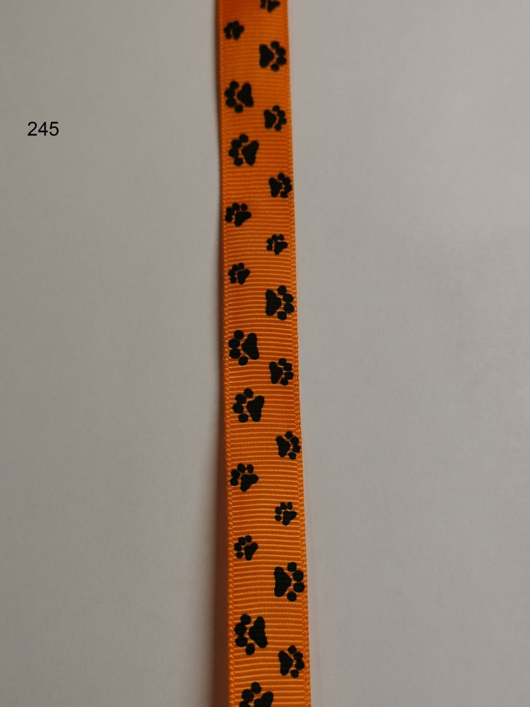 [350 7515 245] Ripsband 15mm Pfote (245 Orange)
