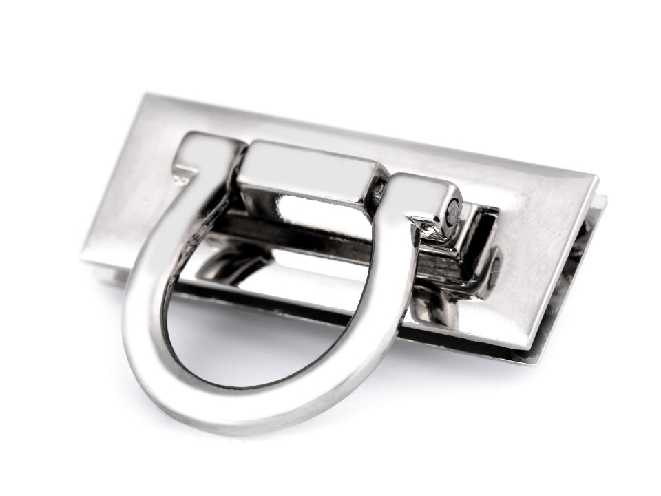 [651 1745 990] Taschenverschluss drehbar 17 x 45 mm - Diverse Farben (990 Silber)