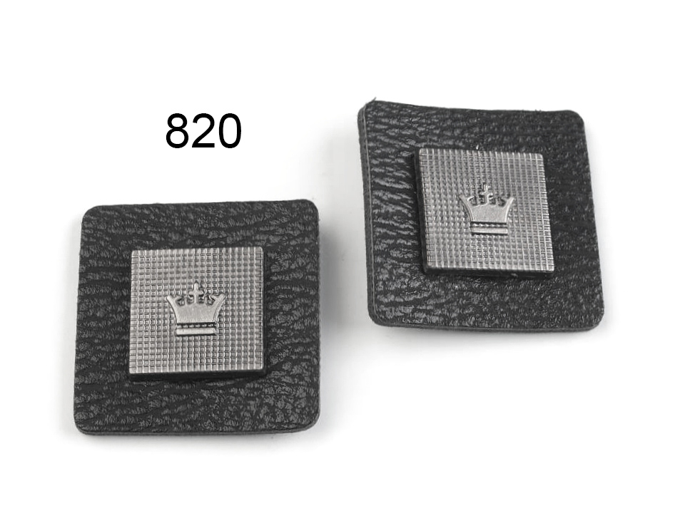 [631 3030 820] Aufnäher / Applikation Krone 30 x 30 mm (Schwarz)