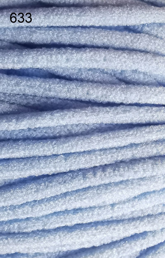 [689 7875 633] Gummikordel "flauschig" ca. 2.5mm - 3mm (633 Hellblau)