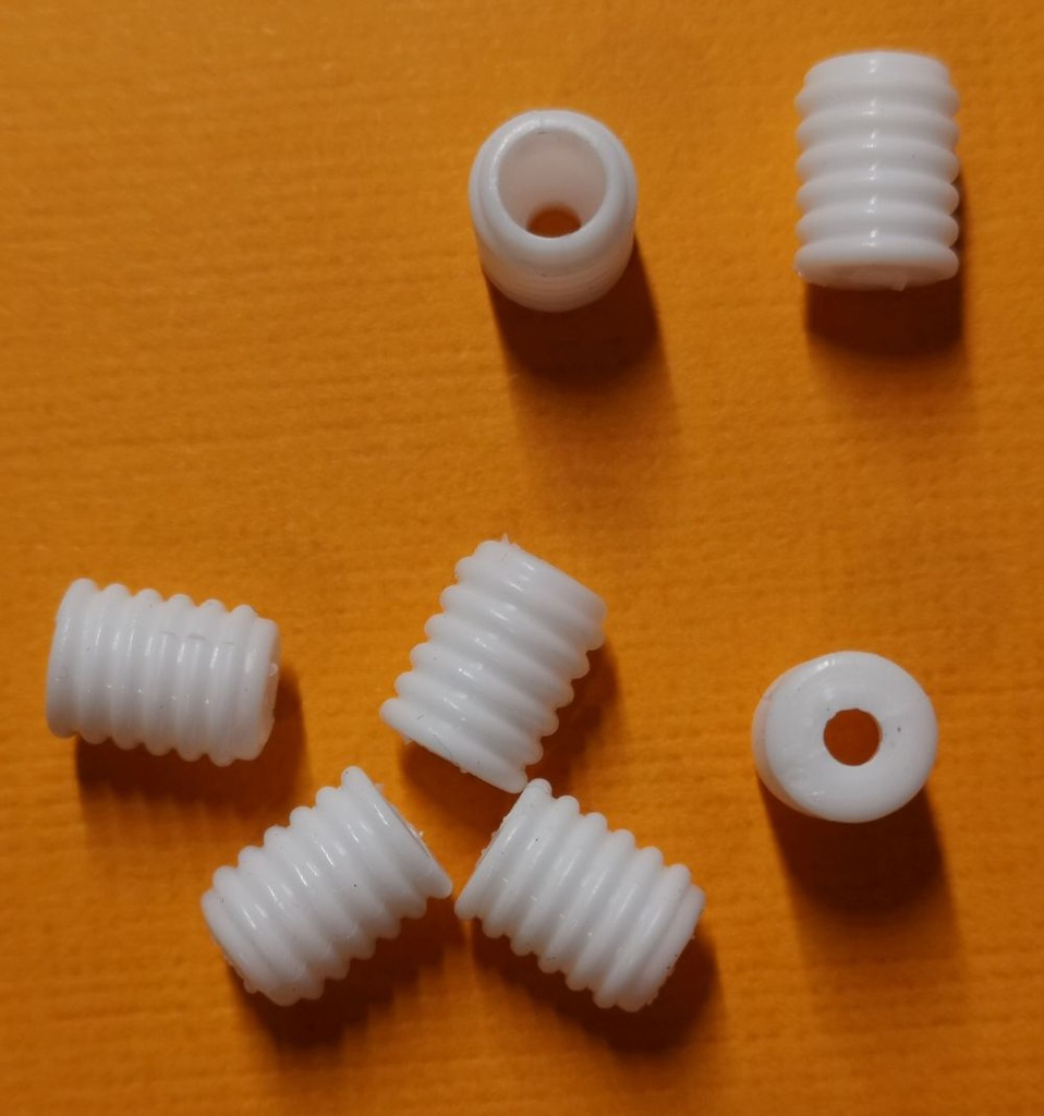 [689 4748 101] Silikonstopper für Gummikordel (101 Weiss)