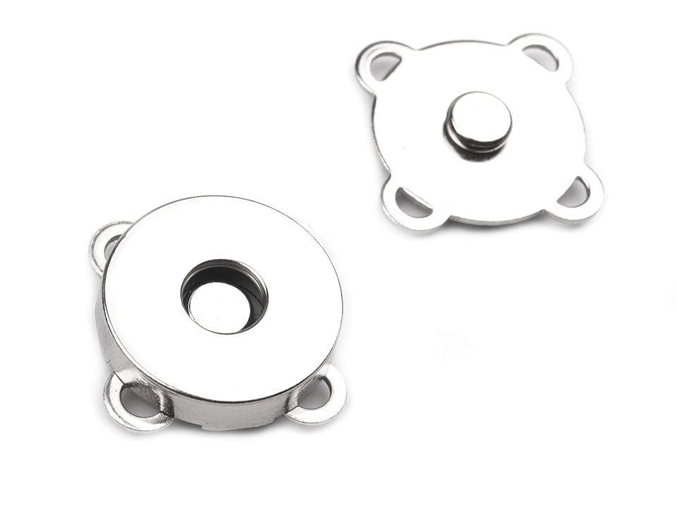 [219 2018 990] Magnetischer Verschluss zum annähen Ø18mm (990 Silber)