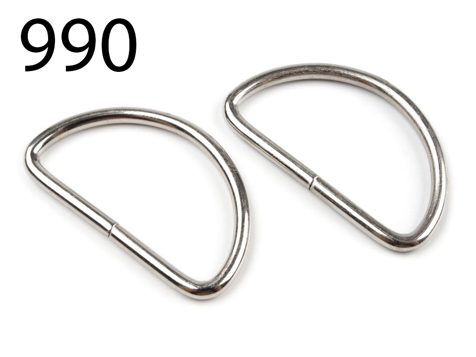 [621 2038 990] D-Ring 38 mm (Stärke 3 mm) - Diverse Farben (990 Silber)