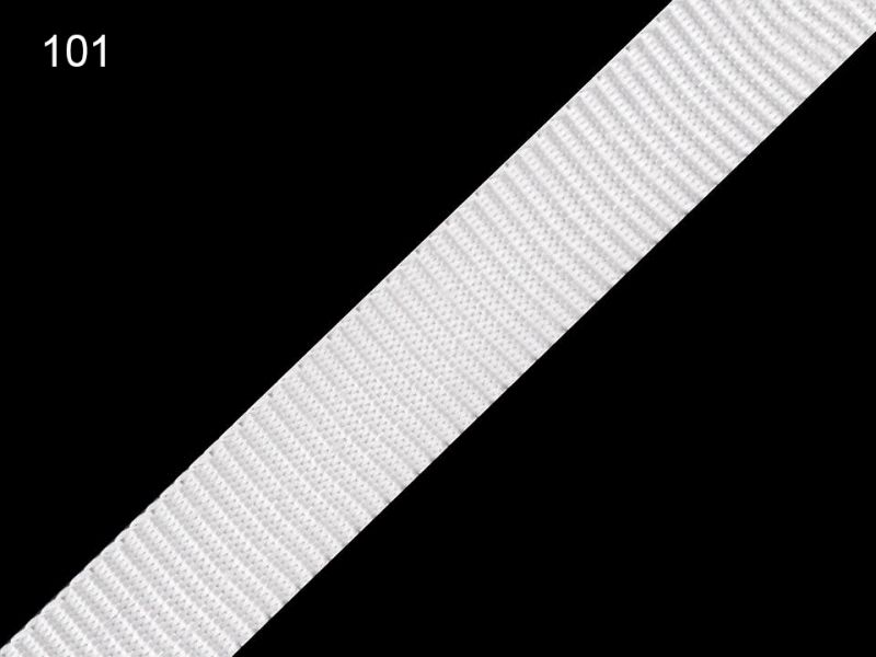 [715 1575 101] Gurtband 15mm (Stärke 0.75mm) (101 Weiss)