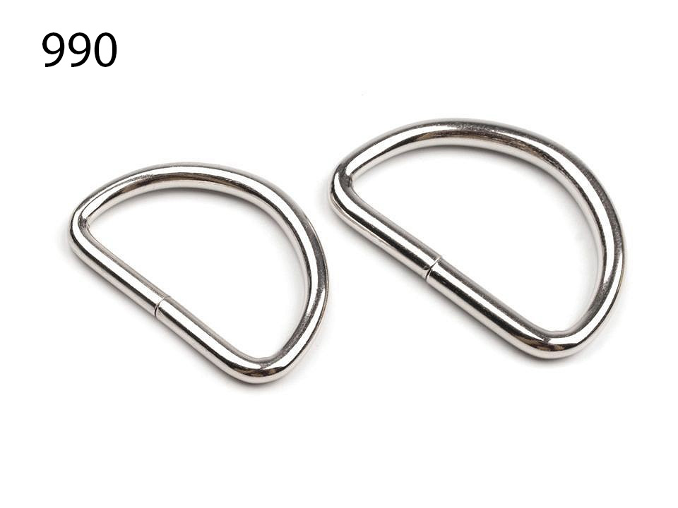 [621 3203 990] D-Ring 32 mm (Stärke 3 mm) - Diverse Farben (990 Silber)