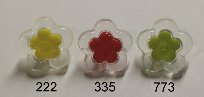 [222 1414 222] Knopf Blume Ø 14mm (222 Zitronengelb)