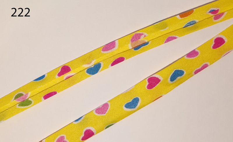 [320 7515 222] Herzen Schrägband 14mm (222 Zitronengelb)
