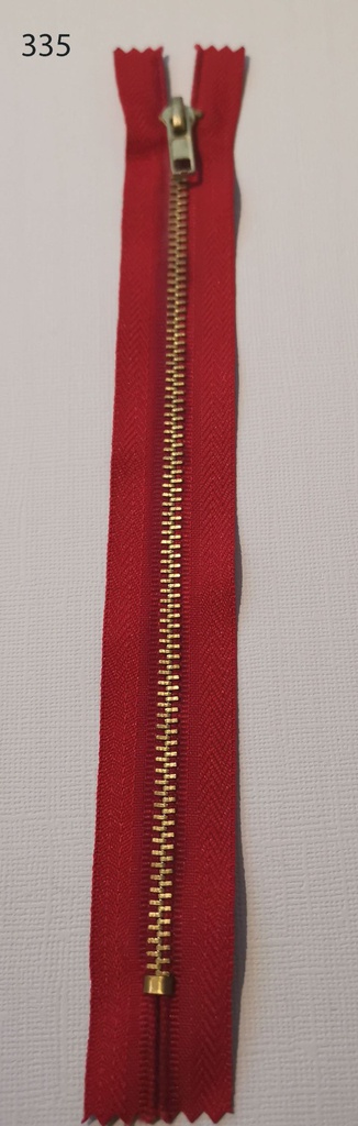 [150 6520 335] Reissverschluss nicht teilbar Messing 20cm (335 Rot)