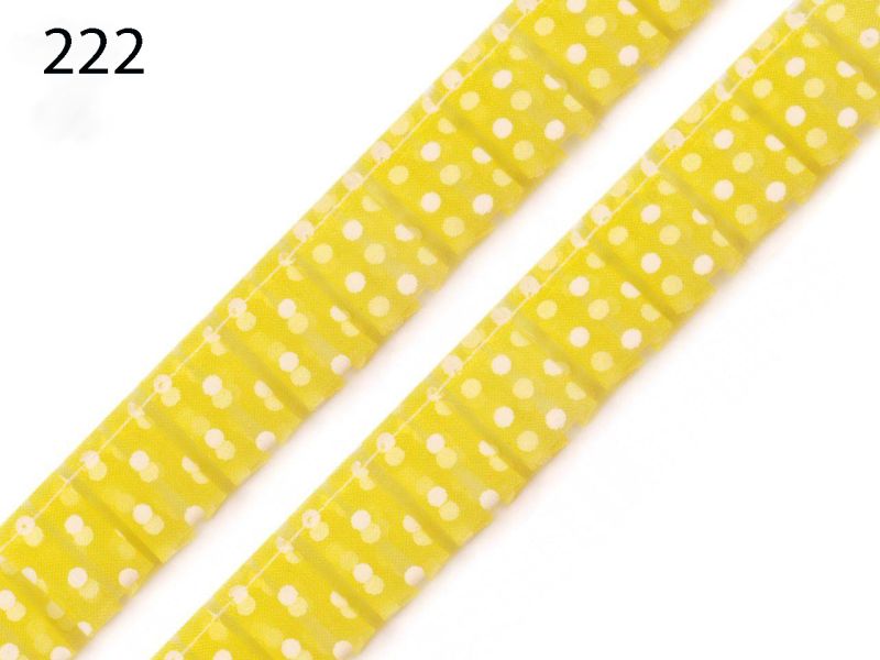[344 2120 222] Rüschenband 20mm gepunktet (222 Zitronengelb)