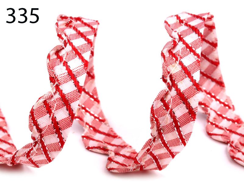 [341 7826 335] Paspelband gewellt 15mm (335 Rot)