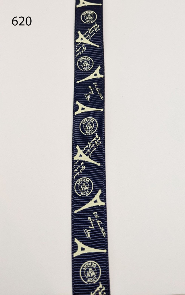 [350 0019 620] Ripsband bedruckt 16mm (620 Dunkelblau)