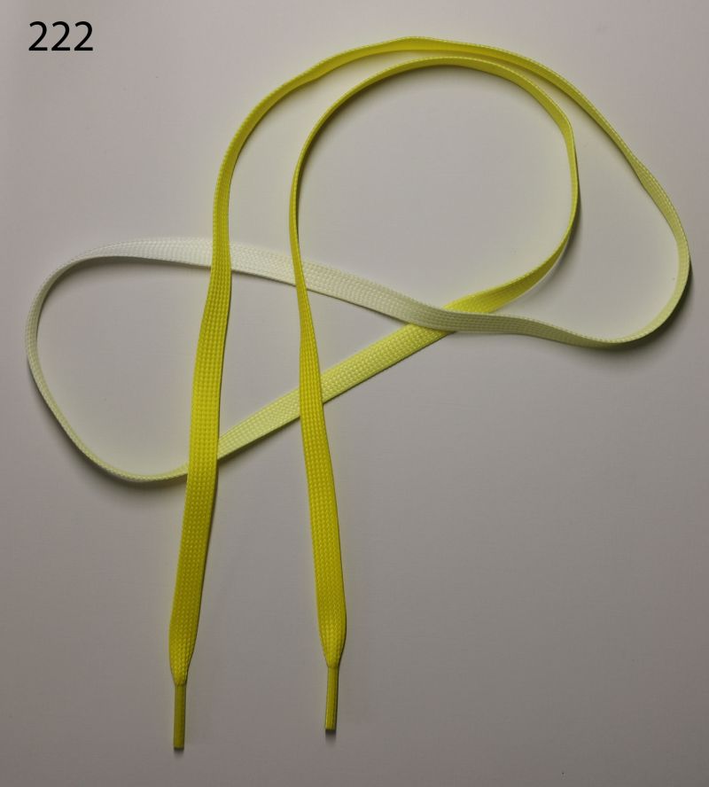 [372 0910 222] Flache Kordel mit Farbverlauf 120cm (222 Zitronengelb)