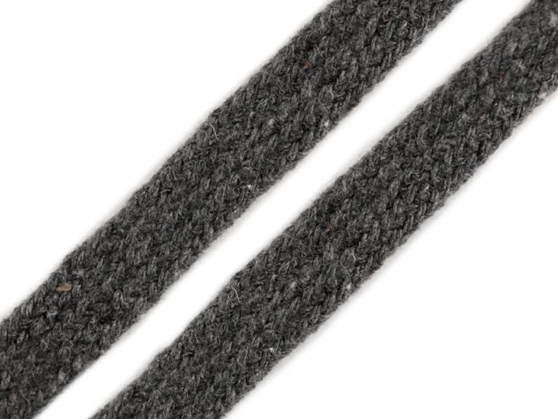 [372 3112 880] Flache Kordel  12mm (880 Dunkelgrau)