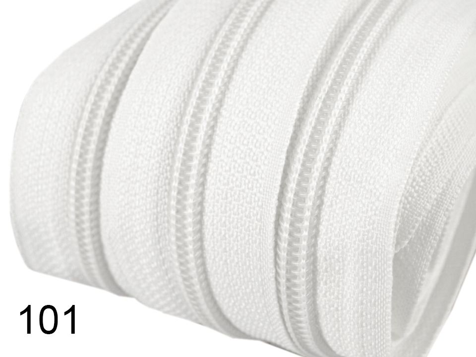 [100 8905 101] 25m Pack Endlosreissverschluss 5mm (101 Weiss)