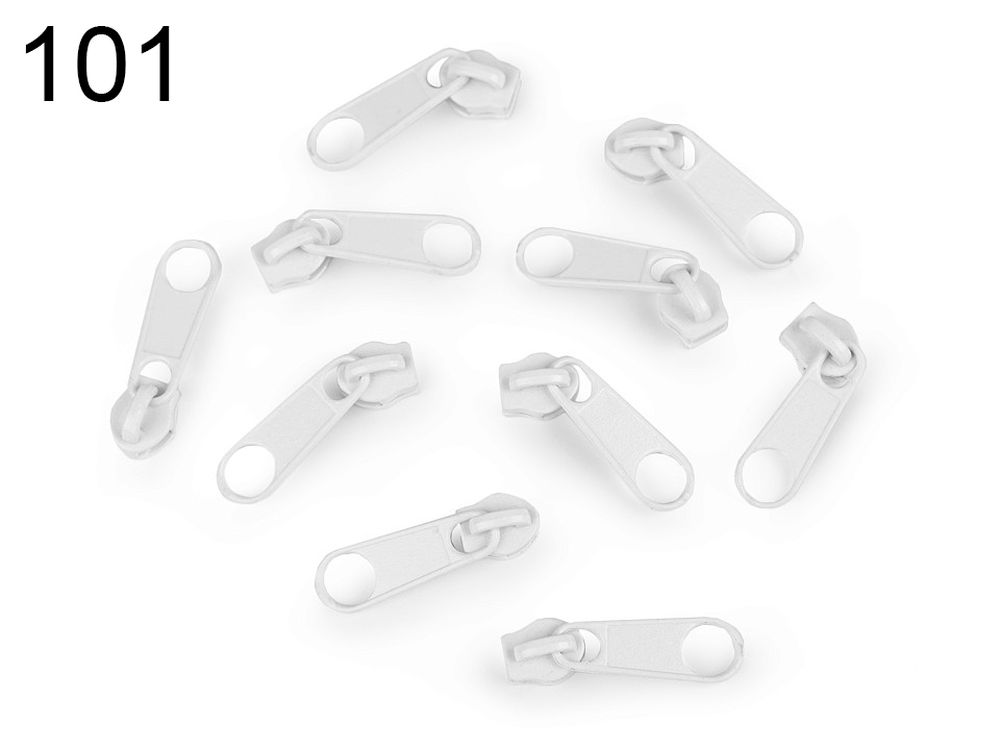 [180 8903 101] 100er Pack 3 mm Zipper (Schieber) (101 Weiss)