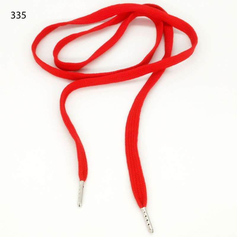 [372 4132 335] Flache Hoodie Kordeln mit Endstück ca. 130cm (335 Rot)