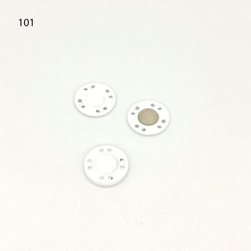 [219 7641 101] Flacher Magnet zum Annähen 20mm (101 Weiss)