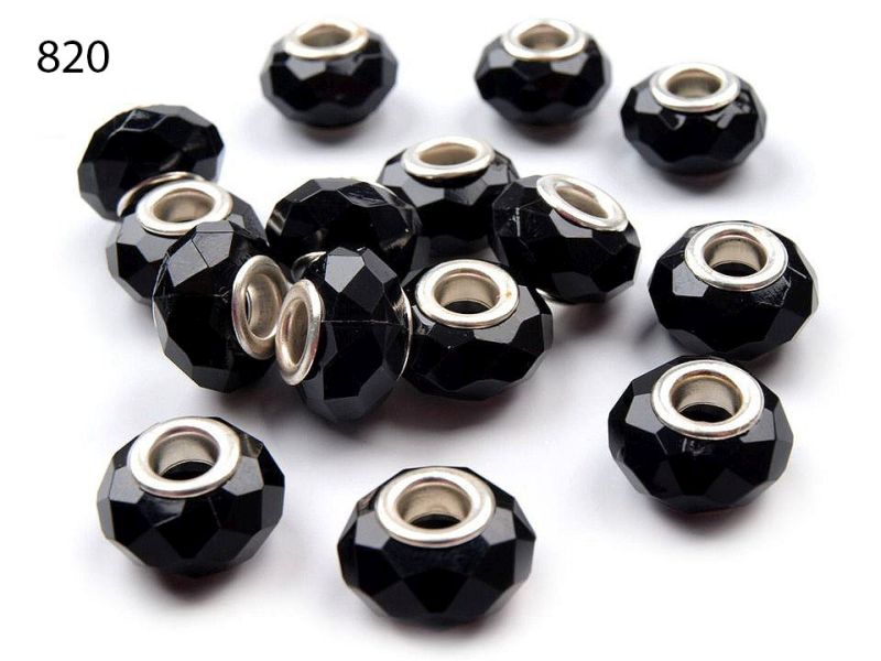 [865 7164 820] Grosslochperle aus Kunststoff 14,5 x 9mm (820 Schwarz)