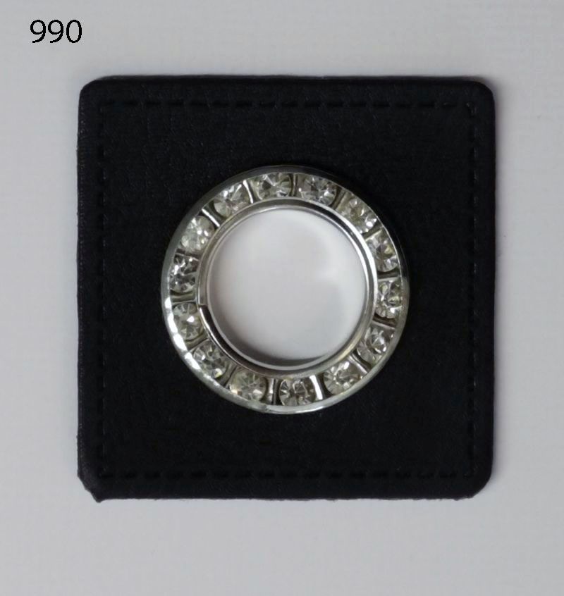 [628 4671 990] Ösenpatch mit Strasssteinen 13.5 mm (990 Silber)