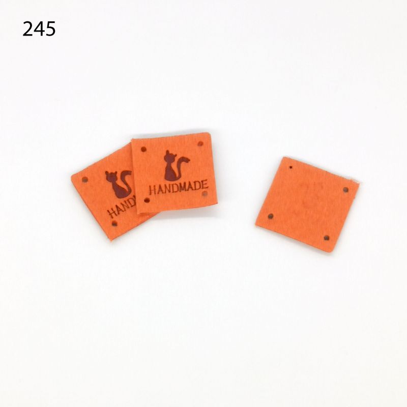 [631 8421 245] Label Handmade Katze 25mm (245 Orange)
