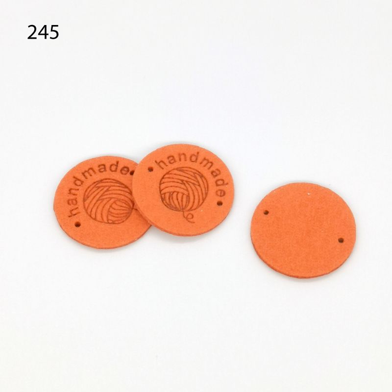 [631 2491 245] Label Handmade rund (245 Orange)