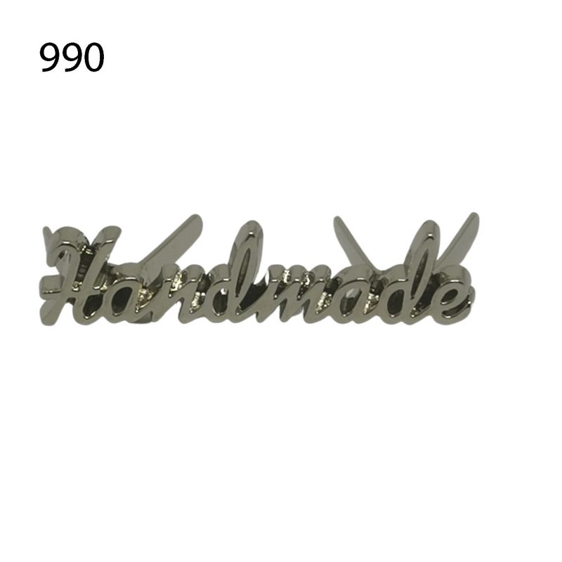[665 7515 990] Metalllabel Handmade 35mm (990 Silber)