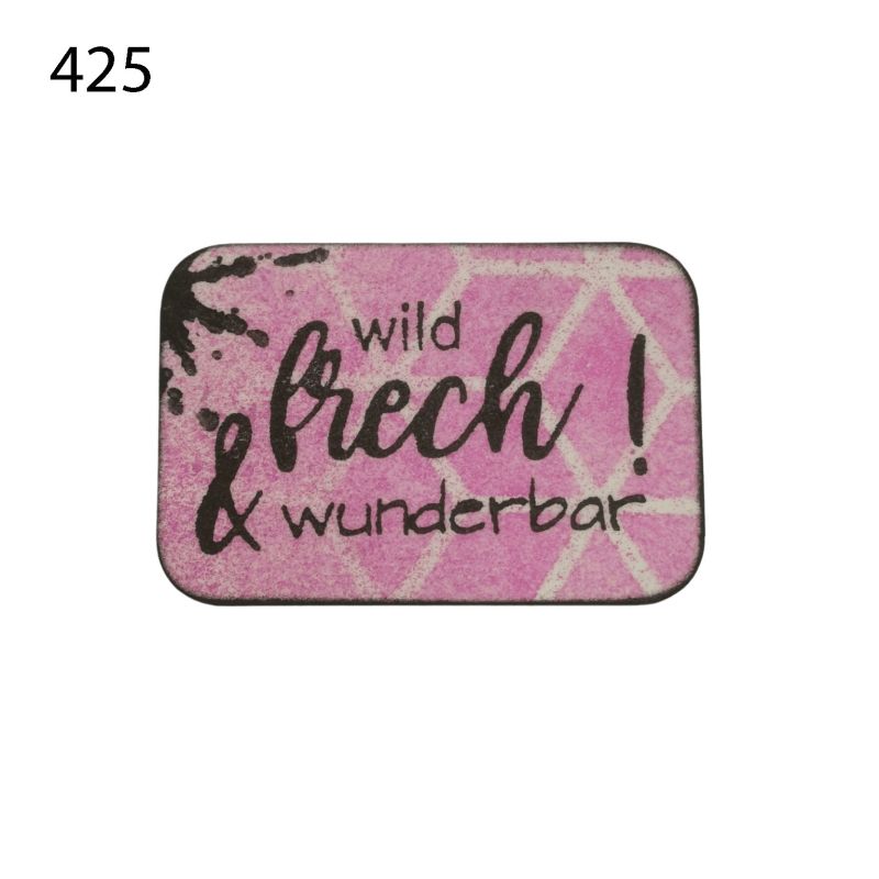 [632 1404 425] Label "wild frech & wunderbar" von  Anki`s Siebenkind (425 Hellpink)