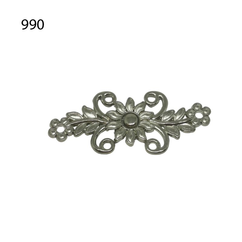 [228 3120 990] Dekorativer Verschluss Blume (990 Silber)