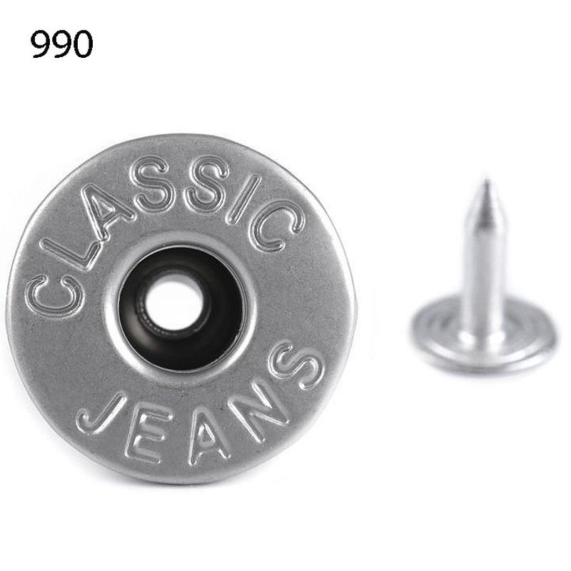 [225 6142 990] Jeansknopf 16.7 mm - Diverse Farben (990 Silber)