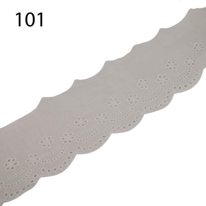 [382 4634 101] Wäschespitze aus Baumwolle ca. 95 mm (101 Weiss)