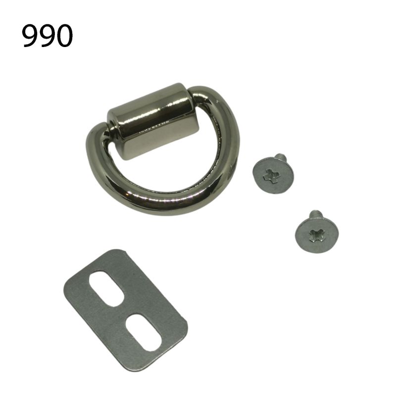 [626 3348 990] D-Ring zum anschrauben 15mm (990 Silber)