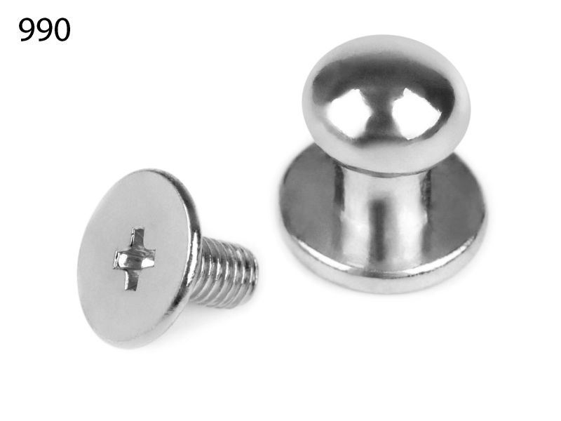 [651 3415 990] Sattelnieten / Taschenfüsse zum Schrauben Ø 7mm (990 Silber)