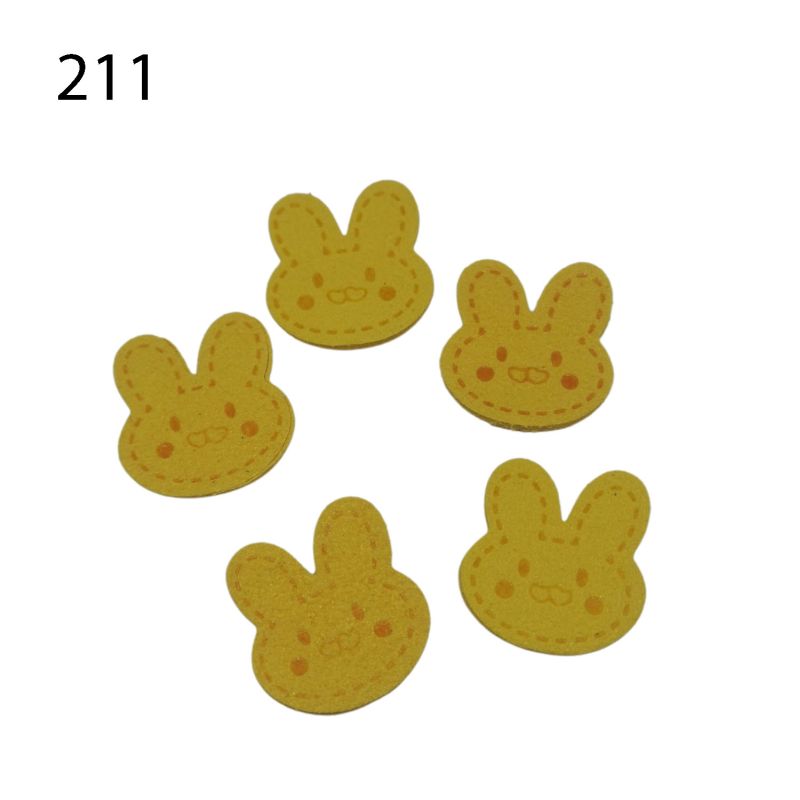 [628 5424 211] Label aus Kunstwildleder Hase 23 x 25mm (211 Eigelb)