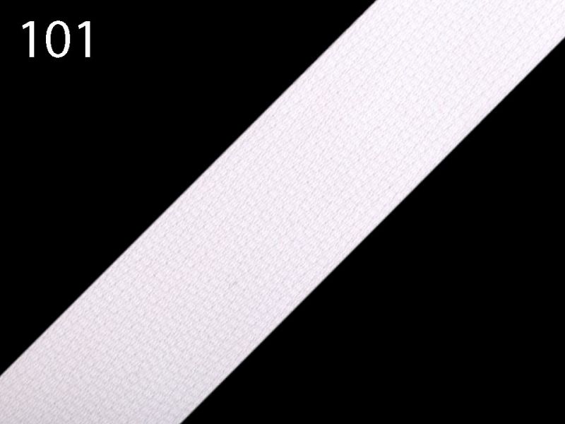[730 3016 101] Gurtband 30 mm Baumwolle (Stärke ca. 1,4 mm) -  Diverse Farben (101 Weiss)